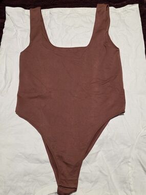 a new day Brown Scoop Neck One-Piece Bodysuit